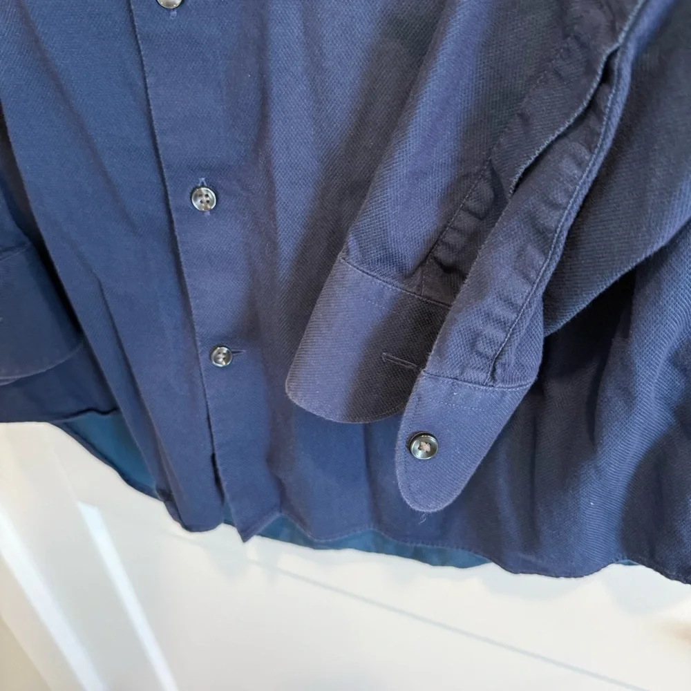 Charles Tyrwhitt Classic Fit Dress Shirt Men’s 16 Blue 100% Cotton Button Down